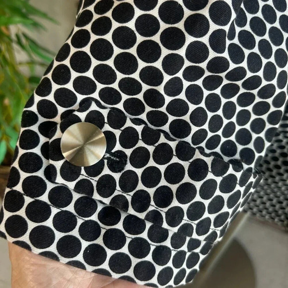 Charter Club Woman Navy Blue Polka Dot Casual Stretch Cotton Jacket Size 1X - Picture 5 of 10